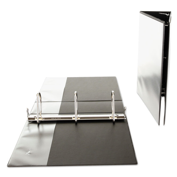 Slant-Ring View Binder, 3 Rings, 4" Capacity, 11 x 8.5, Black