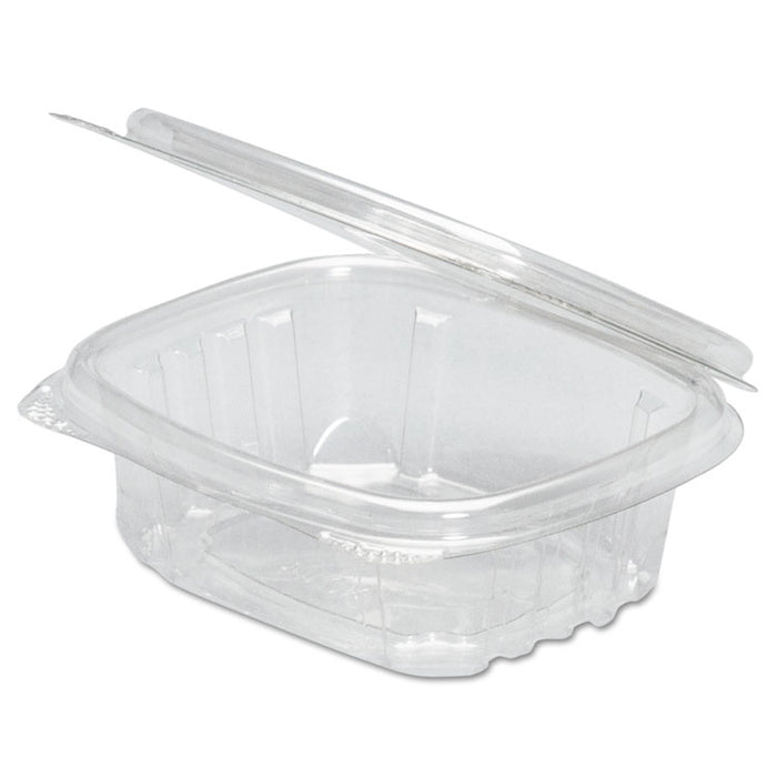 Hinged-Lid Deli Containers, Clear, 4oz, 3.63 x 4 1/4 x 1 1/4, 100/Bag, 4Bg/Crtn
