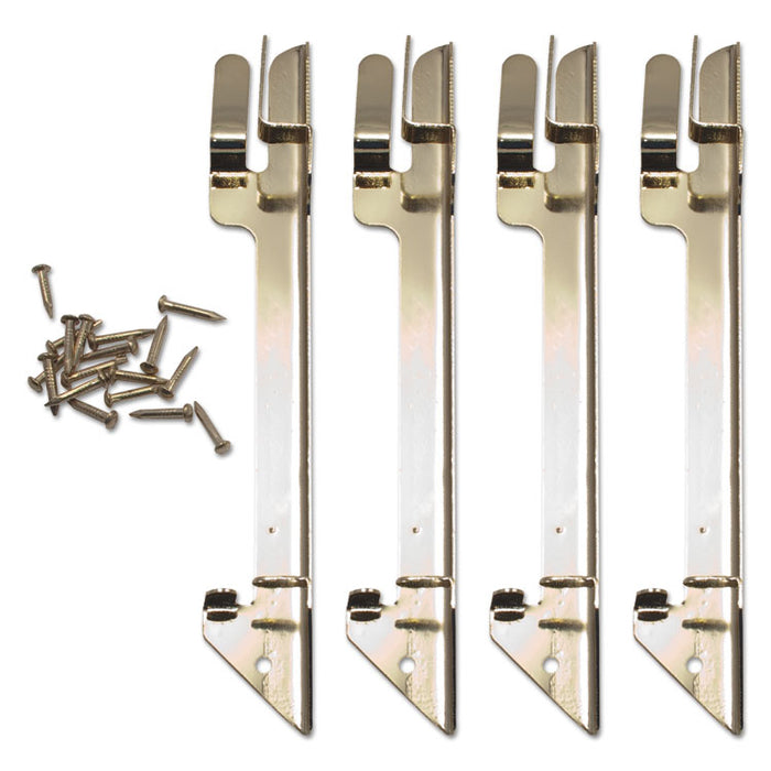 Hardwood Stackable Desk Tray, Four-Posts, Brass