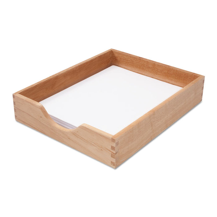 Hardwood Stackable Desk Trays, 1 Section, Letter Size Files, 10.25" x 12.5" x 2.5", Oak