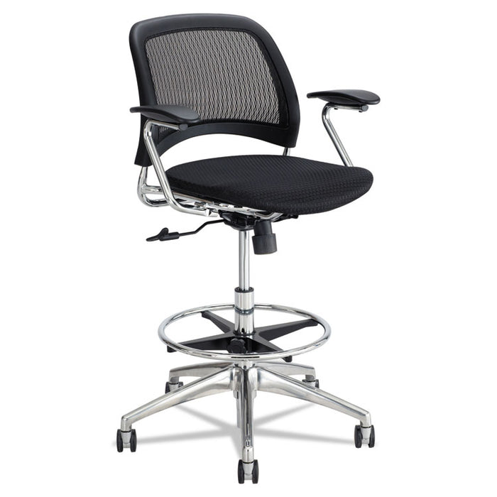Reve Mesh Extended-Height Chair, Supports up to 250 lbs., Black Seat/Black Back, Chrome Base