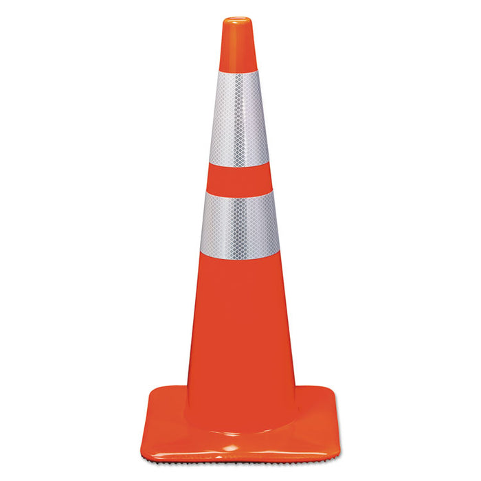 Reflective Safety Cone, 12 3/4 x 12 3/4 x 28, Orange