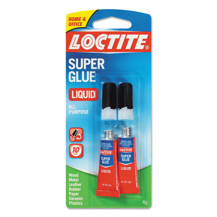 Super Glue Liquid Tubes, 0.07 oz, Dries Clear, 2/Pack