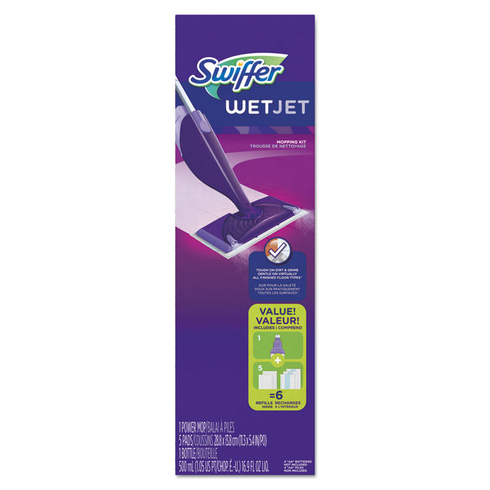 WetJet Mop Starter Kit, 46" Handle, Silver/Purple, 2/Carton
