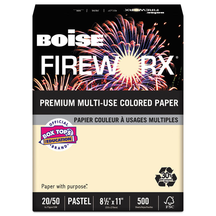 FIREWORX Premium Multi-Use Paper, 20lb, 8.5 x 11, Flashing Ivory, 500/Ream