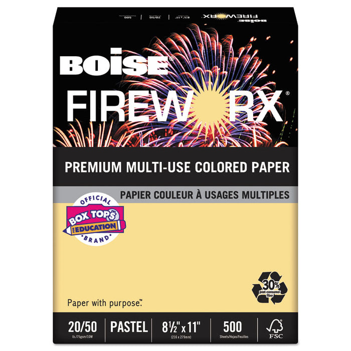 FIREWORX Premium Multi-Use Colored Paper, 20lb, 8.5 x 11, Boomin' Buff, 500/Ream