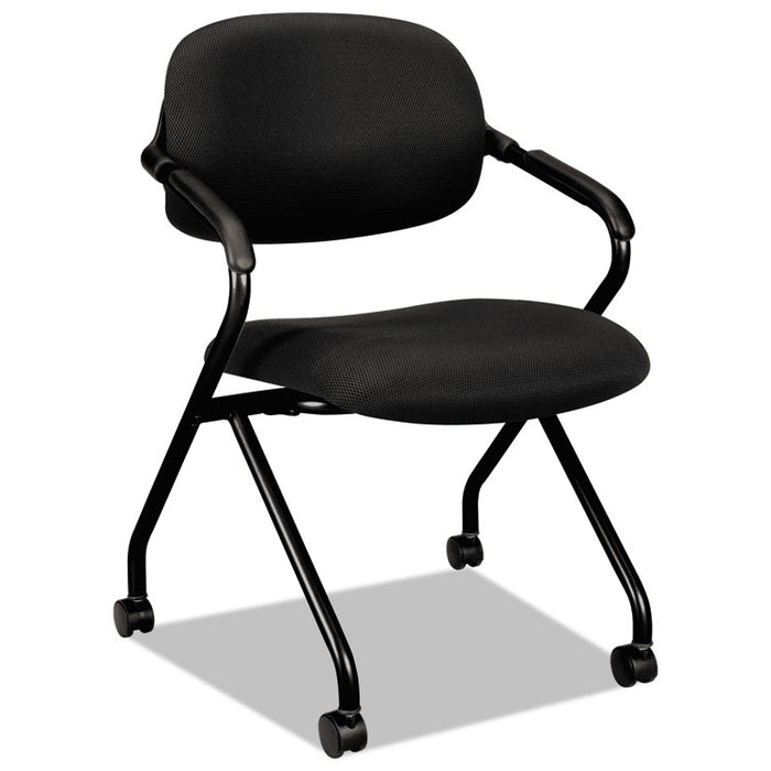 HVL303 Nesting Arm Chair, Supports Up to 250 lb, Black