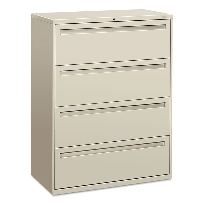 Brigade 700 Series Lateral File, 4 Legal/Letter-Size File Drawers, Light Gray, 42" x 18" x 52.5"