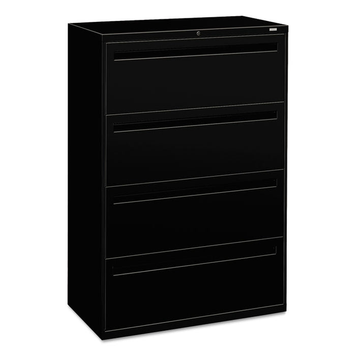 Brigade 700 Series Lateral File, 4 Legal/Letter-Size File Drawers, Black, 36" x 18" x 52.5"