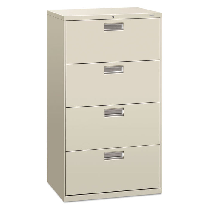 600 Series Four-Drawer Lateral File, 30w x 18d x 52.5h, Light Gray