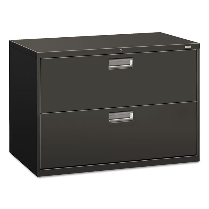 Brigade 600 Series Lateral File, 2 Legal/Letter-Size File Drawers, Charcoal, 42" x 18" x 28"