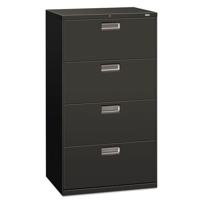 600 Series Four-Drawer Lateral File, 30w x 18d x 52.5h, Charcoal