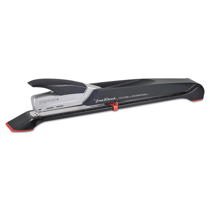 Long Reach Stapler, 25-Sheet Capacity, 12" Throat, Black/Silver
