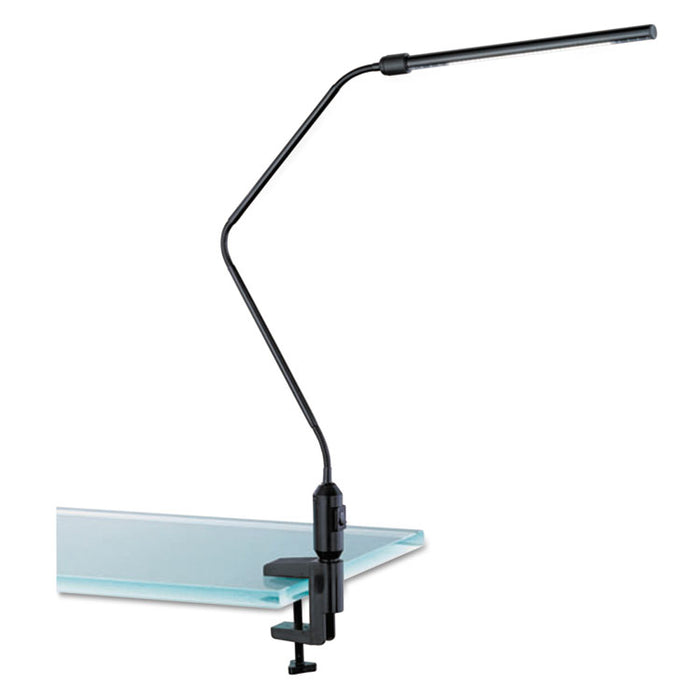 LED Desk Lamp With Interchangeable Base Or Clamp, 5.13"w x 21.75"d x 21.75"h, Black