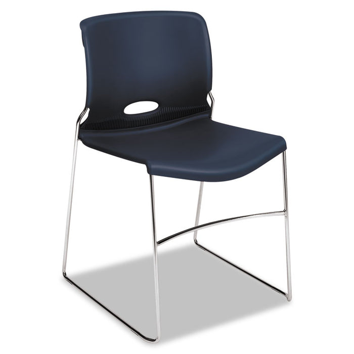 Olson Stacker High Density Chair, Supports Up to 300 lb, Regatta Seat/Back, Chrome Base, 4/Carton