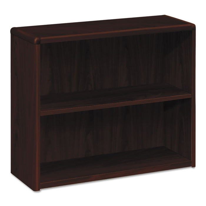 10700 Series Wood Bookcase, Two-Shelf, 36w x 13.13d x 29.63h, Mahogany