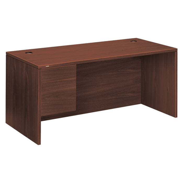 10500 Series "L" Left 3/4 Height Pedestal Desk, 66w x 30d x 29.5h, Mahogany