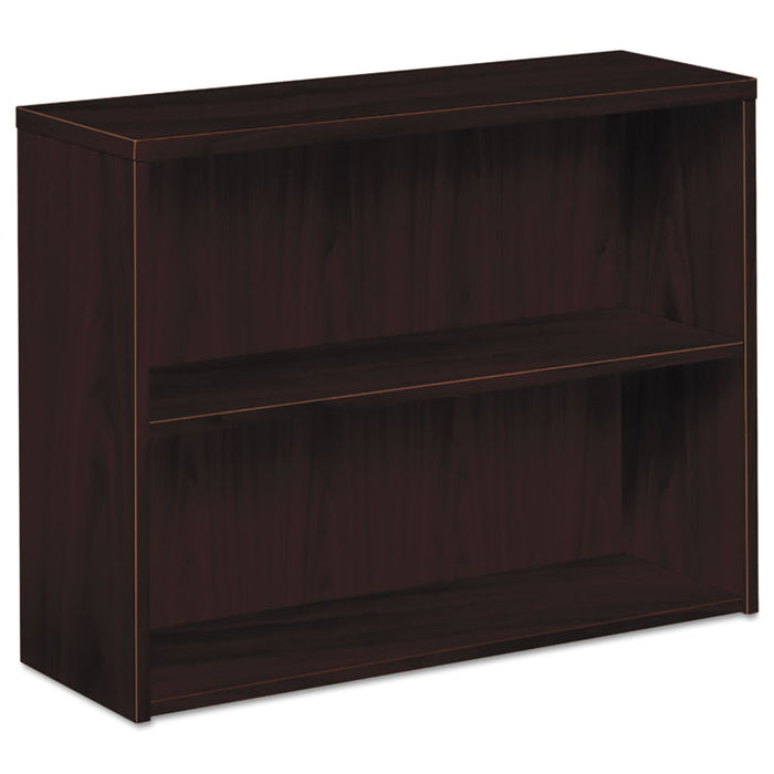 10500 Series Laminate Bookcase, Two-Shelf, 36w x 13-1/8d x 29-5/8h, Mahogany