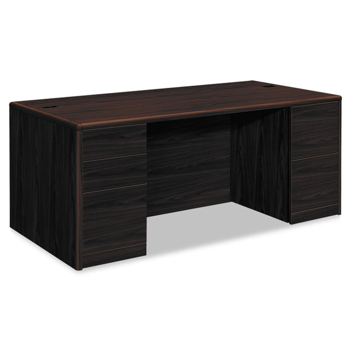 10700 Double Pedestal Desk with Full Pedestals, 72w x 36d x 29.5h, Mahogany