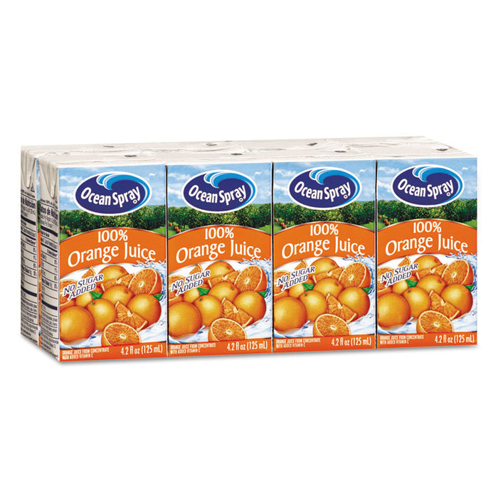 Aseptic Juice Boxes, 100% Orange, 4.2oz, 40/Carton