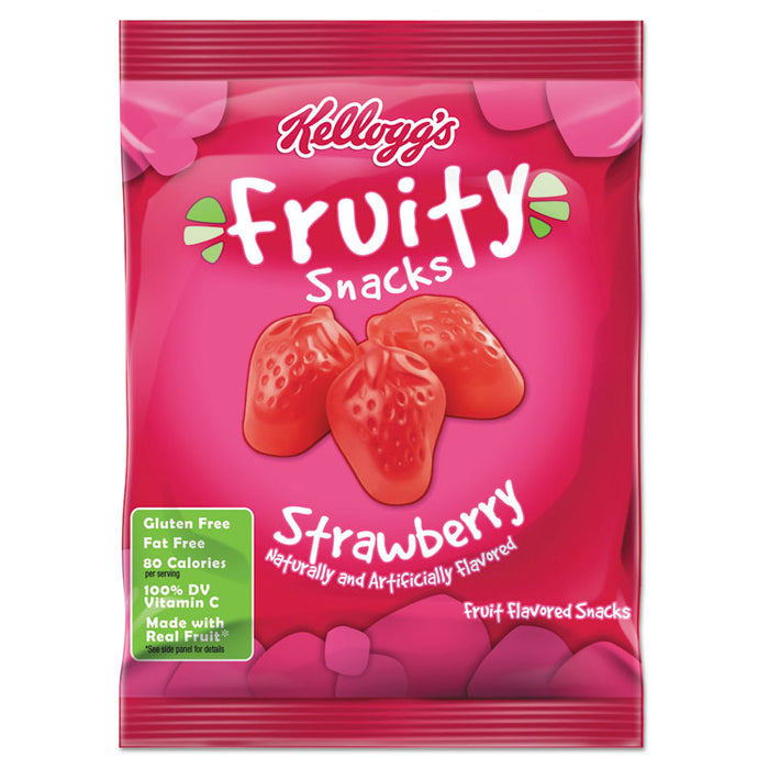 Fruity Snacks, Strawberry, 2.5 oz Bag, 48/Carton