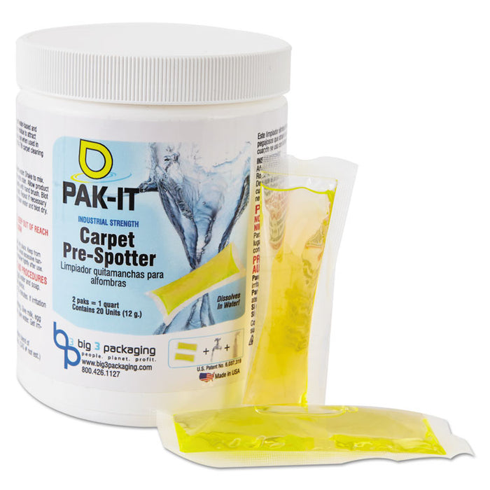 Carpet Pre-Spotter, Citrus, 20 PAK-ITs/Jar