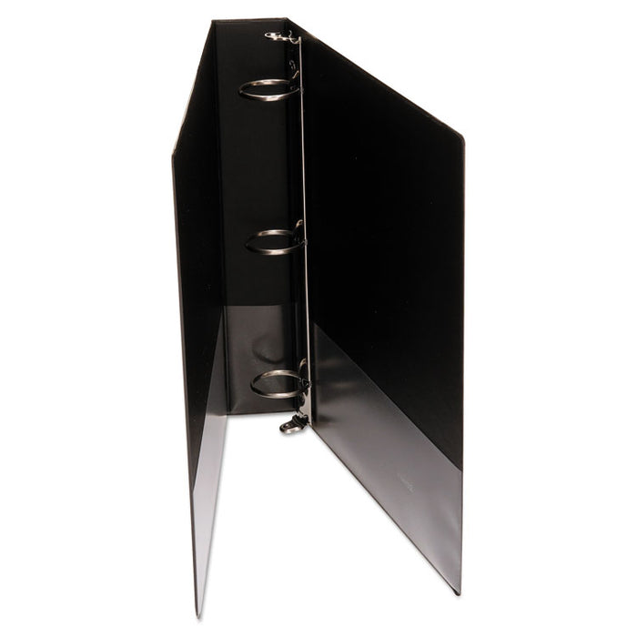 Economy Non-View Round Ring Binder, 3 Rings, 1.5" Capacity, 11 x 8.5, Black