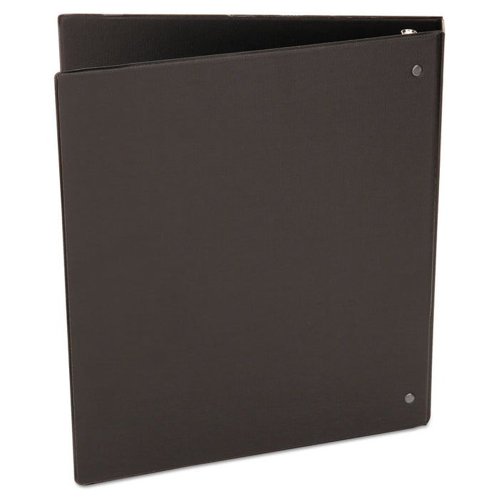 Deluxe Non-View D-Ring Binder with Label Holder, 3 Rings, 1" Capacity, 11 x 8.5, Black