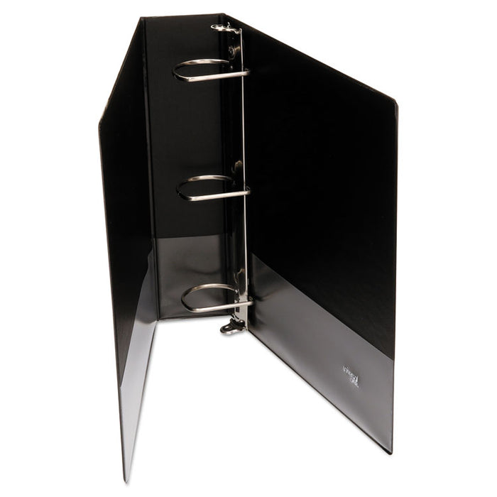 Deluxe Non-View D-Ring Binder with Label Holder, 3 Rings, 2" Capacity, 11 x 8.5, Black