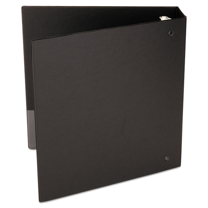 Deluxe Non-View D-Ring Binder with Label Holder, 3 Rings, 2" Capacity, 11 x 8.5, Black
