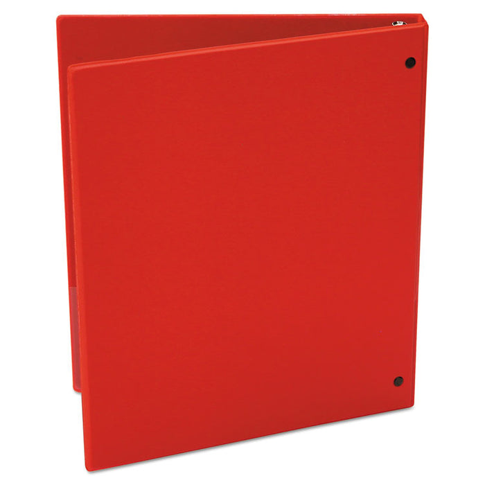 Economy Non-View Round Ring Binder, 3 Rings, 0.5" Capacity, 11 x 8.5, Red