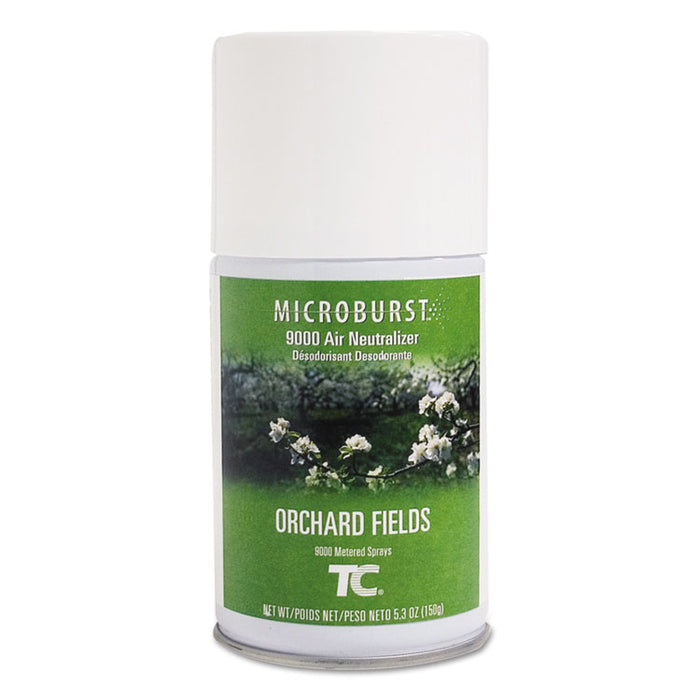 TC Microburst 9000 Air Freshener Refill, Orchard Fields, 5.3 oz Aerosol Spray, 4/Carton