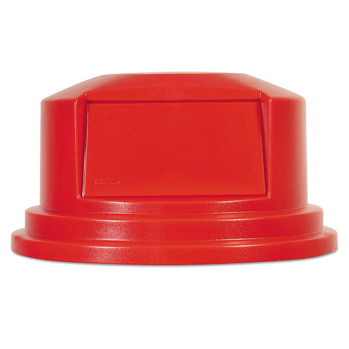 Round BRUTE Dome Top Lid for 55 gal Waste Containers, 27.25" diameter, Red