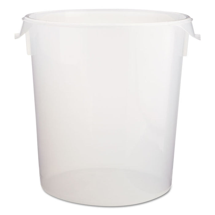 Round Storage Containers, Clear, 22qt, 13 1/8"Dia x 14"H, Polypropylene,6/Crtn