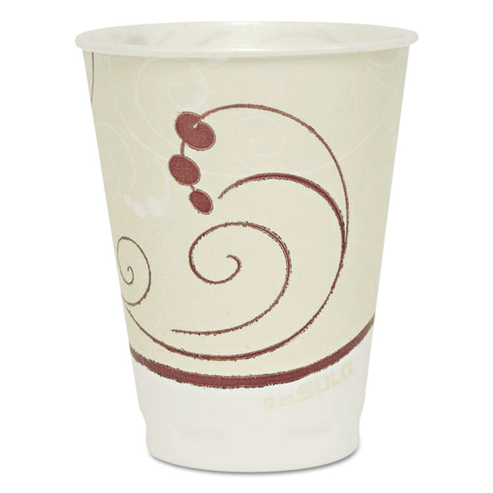 Trophy Plus Dual Temperature Insulated Cups in Symphony Design, Beige, 12 oz, 50/Pack
