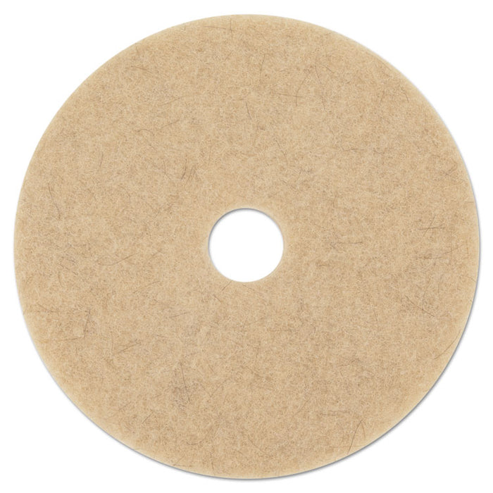 Tan Burnishing Floor Pads, 17" Diameter, 5/Carton
