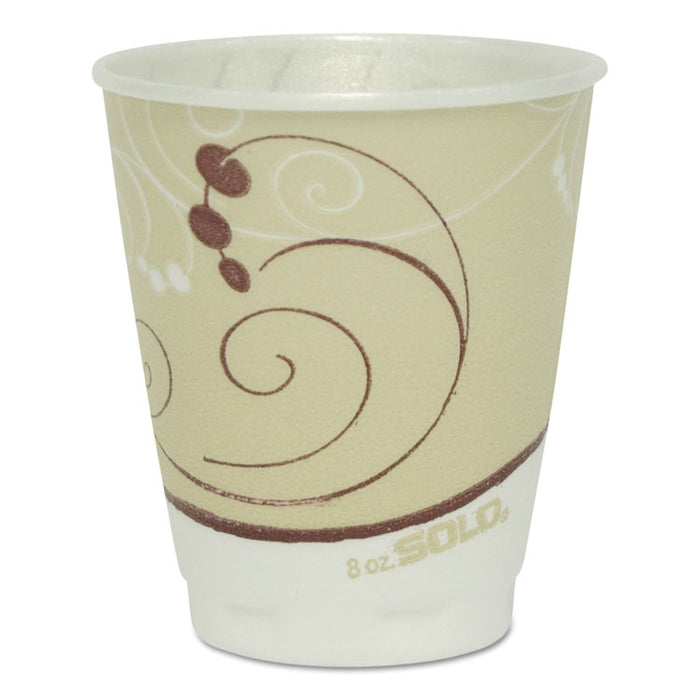 Trophy Plus Dual Temperature Insulated Cups in Symphony Design, Beige, 8 oz, 50/Pack