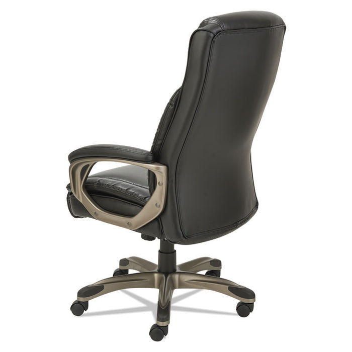 Alera Veon Series Executive High-Back Leather Chair, Supports up to 275 lbs., Black Seat/Black Back, Graphite Base