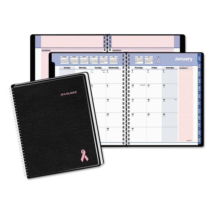 QuickNotes Special Edition Monthly Planner, 8 3/4 x 6 7/8, Black/Pink, 2020