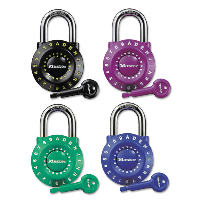 Set-Your-Own Combination Lock, Steel, 1 7/8" Wide, Assorted