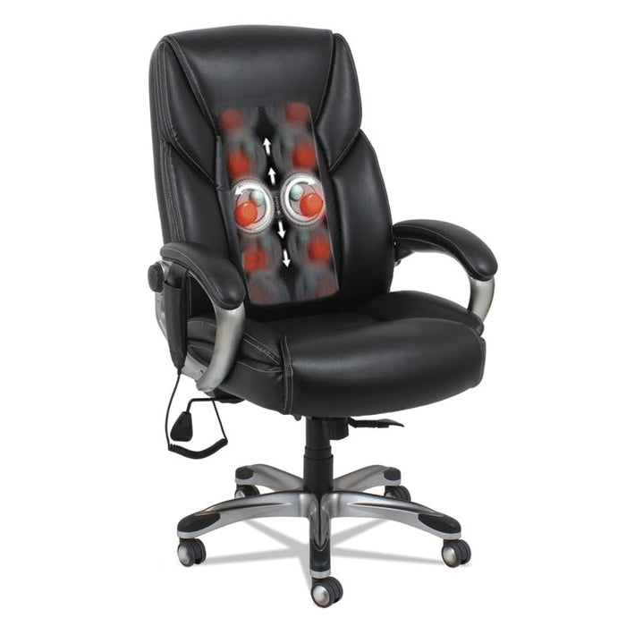 Shiatsu Massage Chair, Supports up to 275 lbs., Black Seat/Black Back, Silver Base