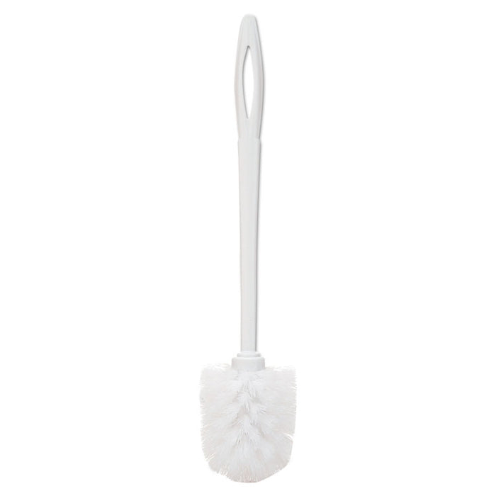 Toilet Bowl Brush, 14 1/2", White, Plastic
