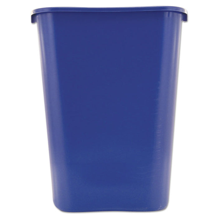 Large Deskside Recycle Container with Symbol, Rectangular, Plastic, 41.25 qt, Blue