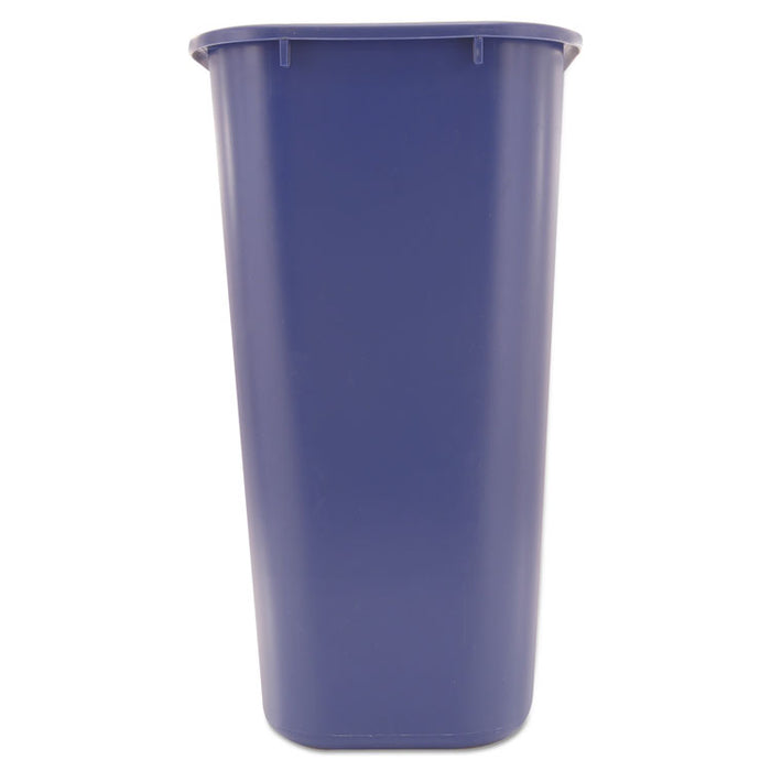 Large Deskside Recycle Container with Symbol, Rectangular, Plastic, 41.25 qt, Blue