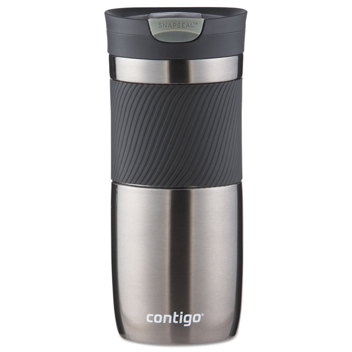 Byron Snapseal Stainless Steel Travel Mug, 16 oz, Gunmetal