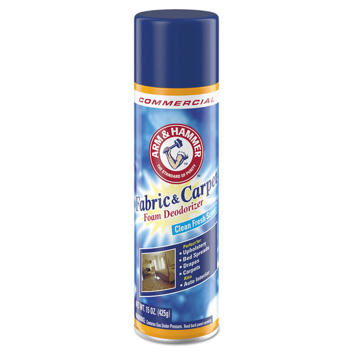 Fabric and Carpet Foam Deodorizer, Fresh Scent, 15 oz Aerosol, 8/Carton