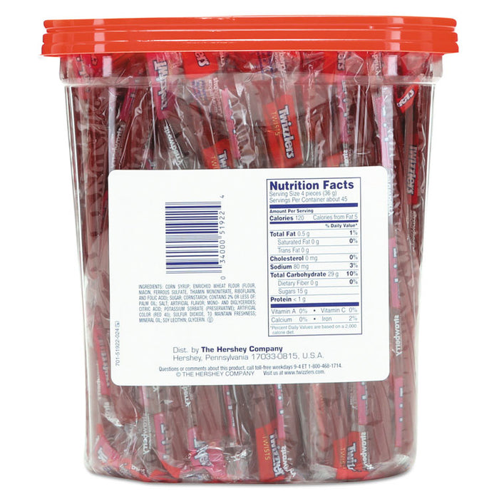 Strawberry Twizzlers Licorice, Individually Wrapped, 180/Tub