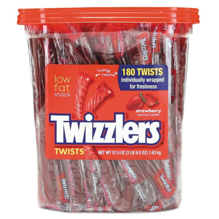 Strawberry Twizzlers Licorice, Individually Wrapped, 180/Tub
