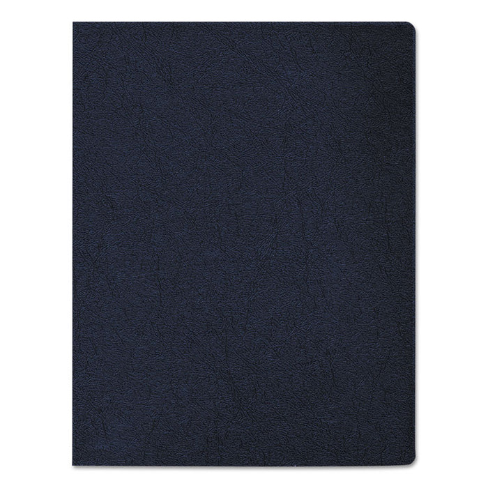 Executive Leather-Like Presentation Cover, Navy, 11.25 x 8.75, Unpunched, 50/Pack