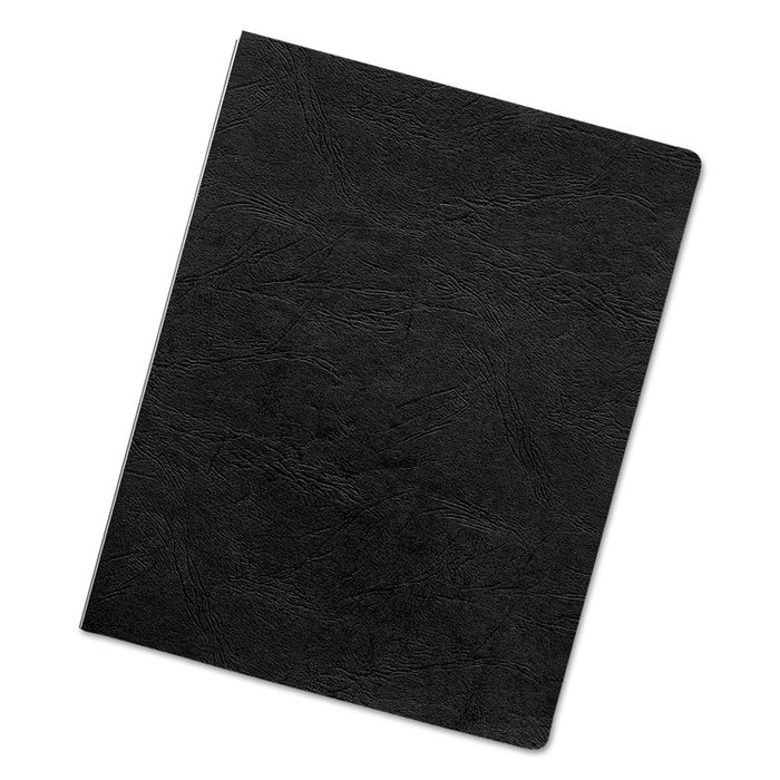 Executive Leather-Like Presentation Cover, Round, 11-1/4 x 8-3/4, Black, 50/PK